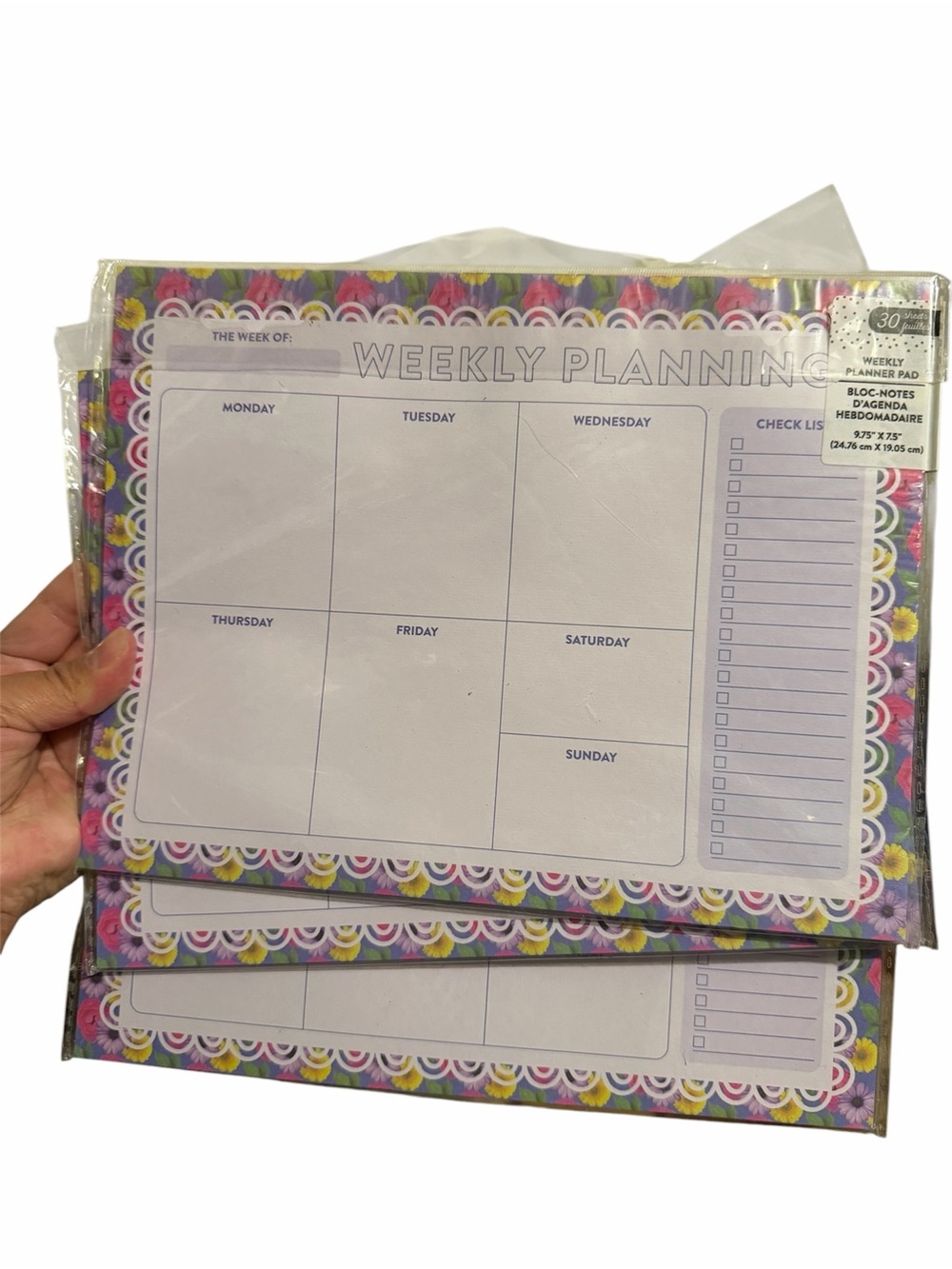 3BIRDS Design Weekly Planning 90 Sheets Total - Floral Border